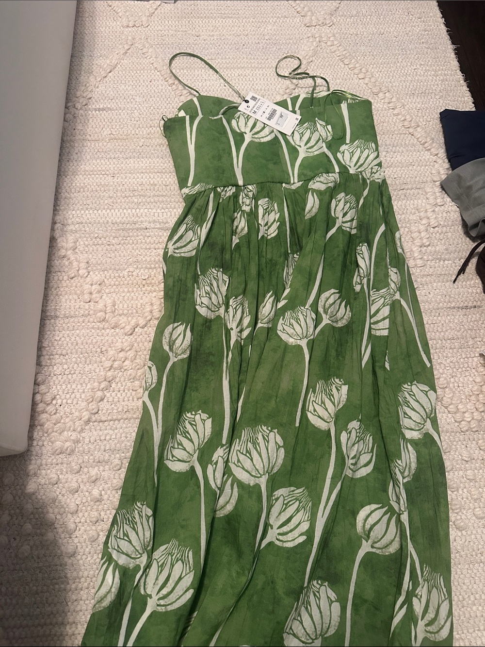 Zara Green Floral Maxi Dress - Picture 3 of 4